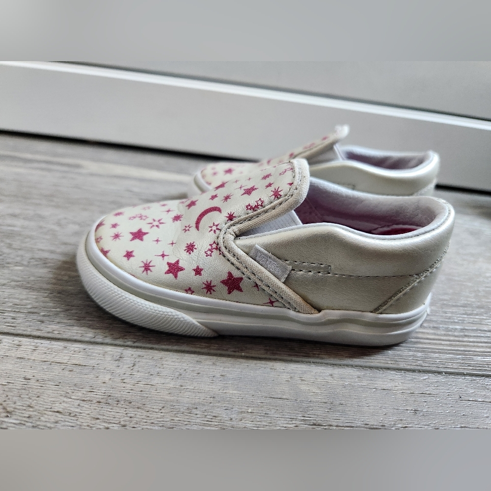 Vans Kids Sneakers - White and Pink Starry Design - Picture 5 of 6